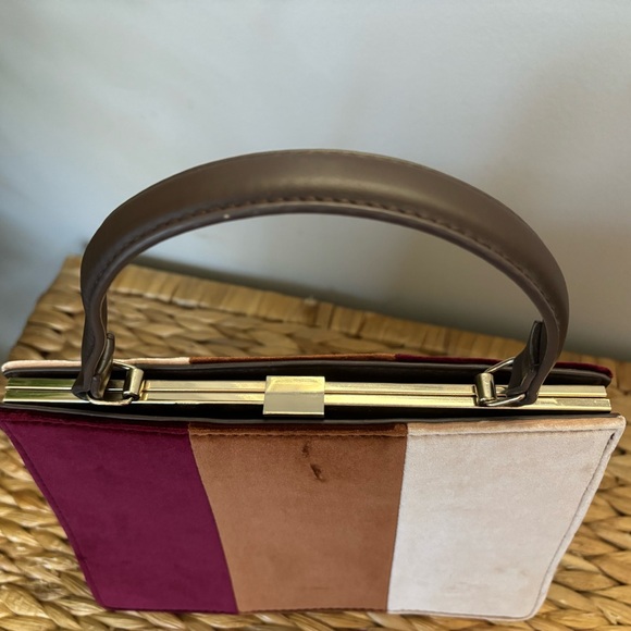 Anthropologie Tri-Color Velvet Handbag - Picture 6 of 9